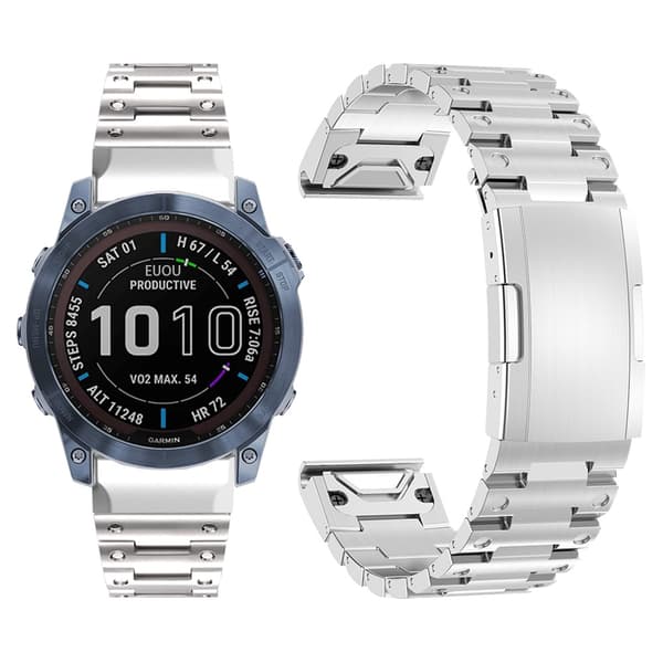 Ure Lænke i Rustfrit Stål til Garmin Ure Silver 26 mm