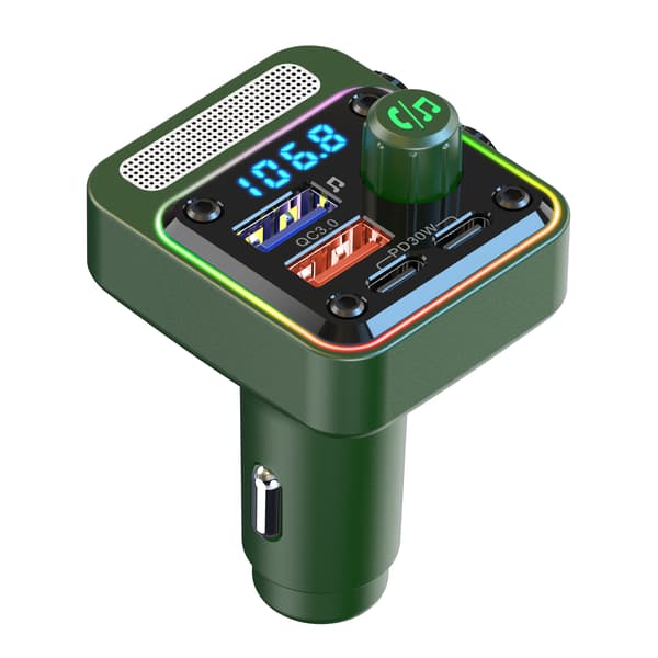 Auton Bluetooth FM-lähetin Bluetooth V5.0 Green