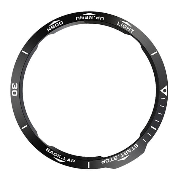 Stilfuld Sort & Hvid Bezel til Garmin Fenix 6X Serien