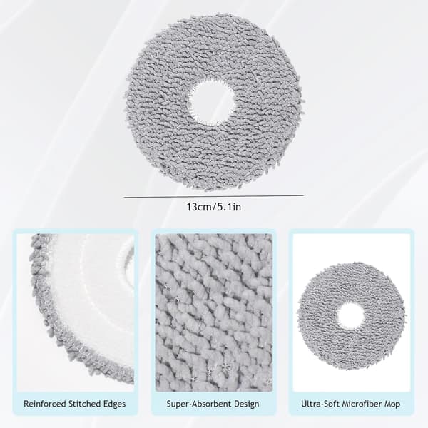 Ersättningsmoppar för iRobot Roomba Plus 405/505 Combo - Grå Mikrofiber, 6-pack
