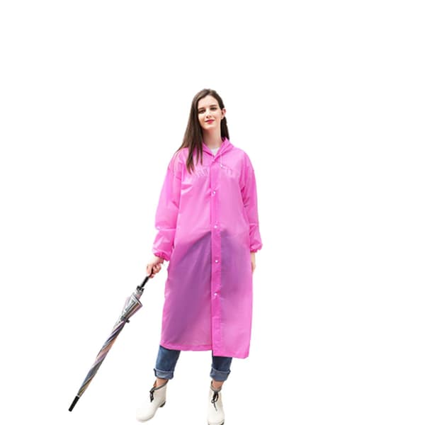 Regnponcho med hætte Pink M