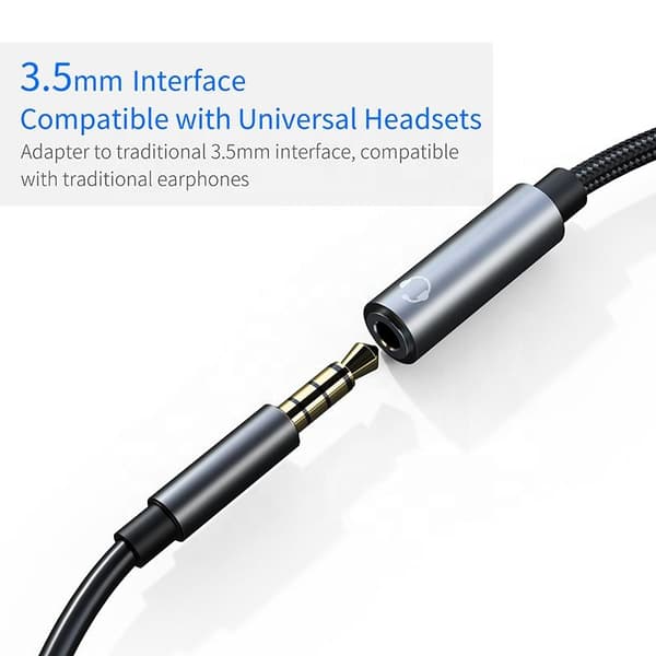 Adapter for 3,5 mm hodetelefoner og lader, USB-C Black