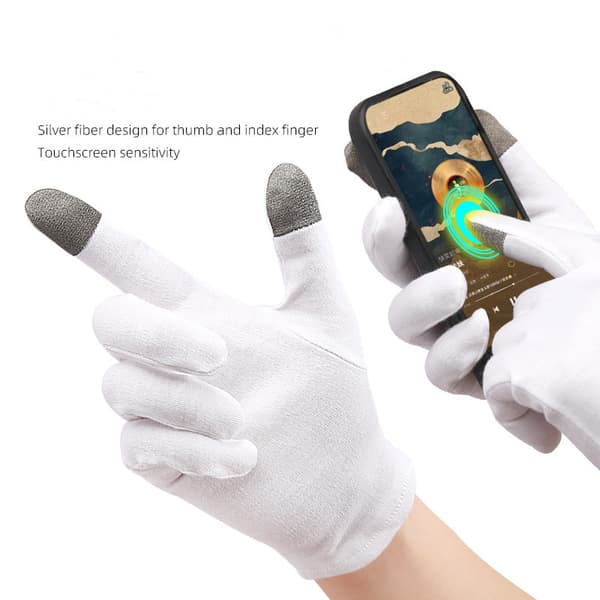 Bomuldshandsker med Touchscreen-kompatible fingre