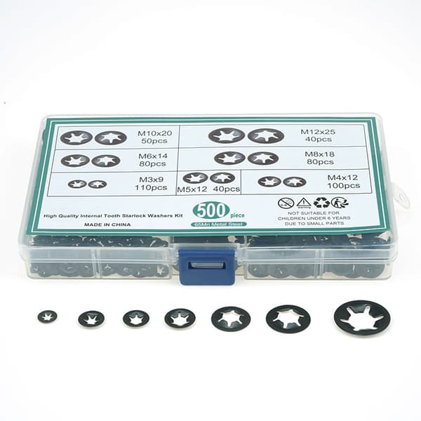E-Clip Låsring Set - 500st, 3-12mm, 65Mn Stål