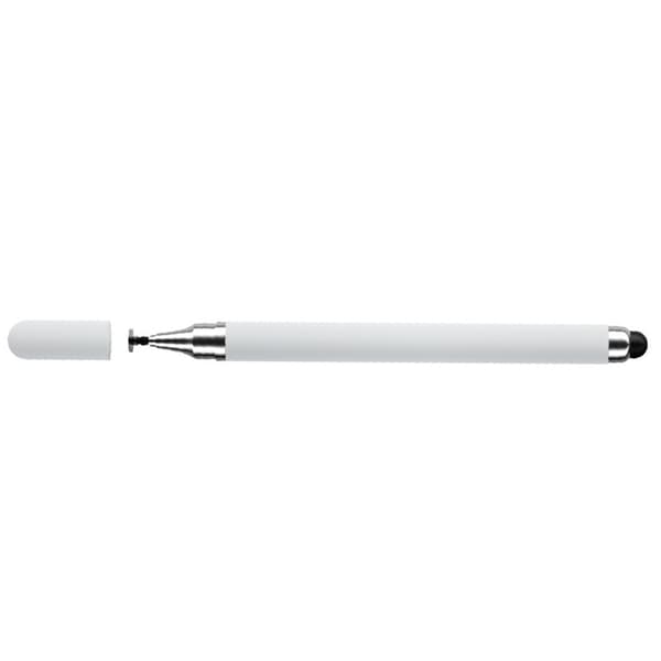 2-i-1 Stylus Penna för Pekskärmar (Dubbel Gummispets) White