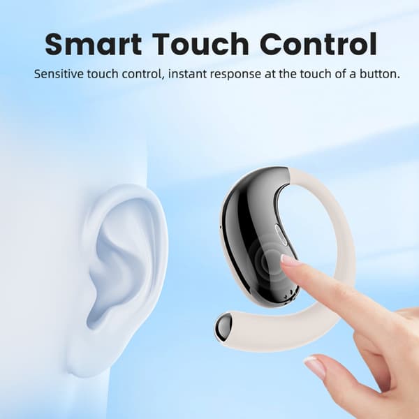 6.0 open-ear dobbelt-side stereo trådløst Bluetooth headset med 4000mAh ladetui Pink
