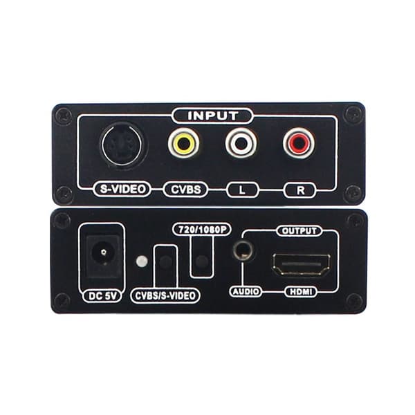 Omformer, AV og S-video til HDMI Black