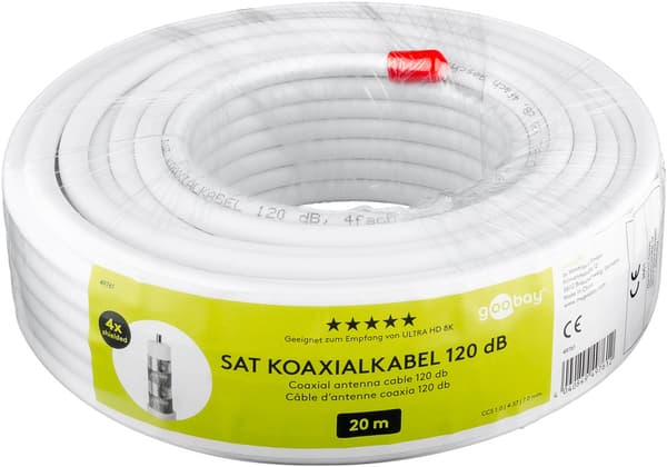 120 dB SAT-koaksialkabel, 4x afskærmet