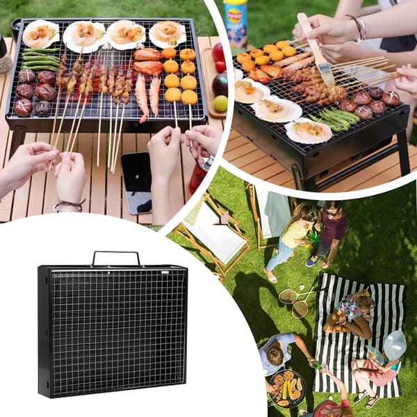 Sammenfoldelig bordplade til kulgrillning S