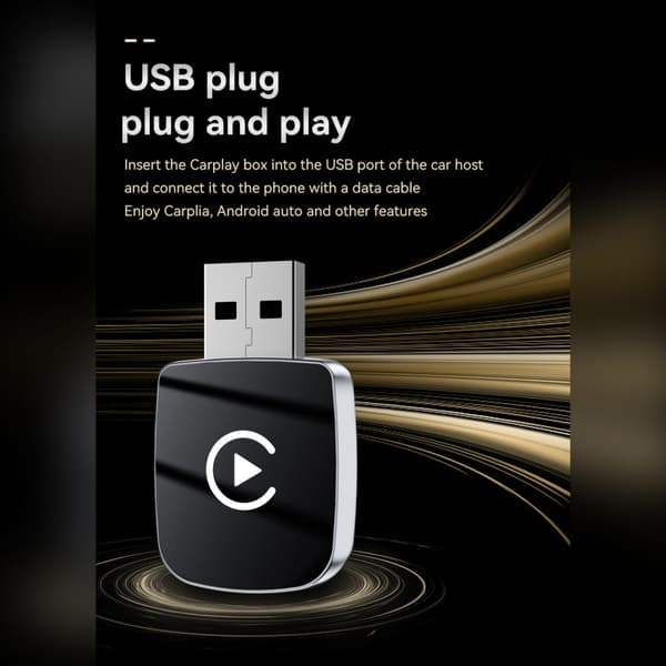 Smart Bil AI Boks: Trådløs CarPlay og Android Auto 2-i-1 Adapter - Sølv