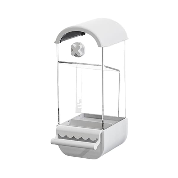 Yunding Papegøje Automatisk Foderautomat: Stor Kapacitet, Anti-Spild, Transparent Fuglefoderdispenser White
