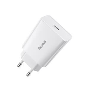 Baseus Speed Mini hurtigoplader, USB-C, PD, 3A, 20W (hvid)