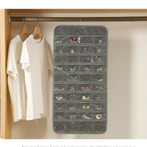 Smykkeoppbevaringspose med 48 rom Beige