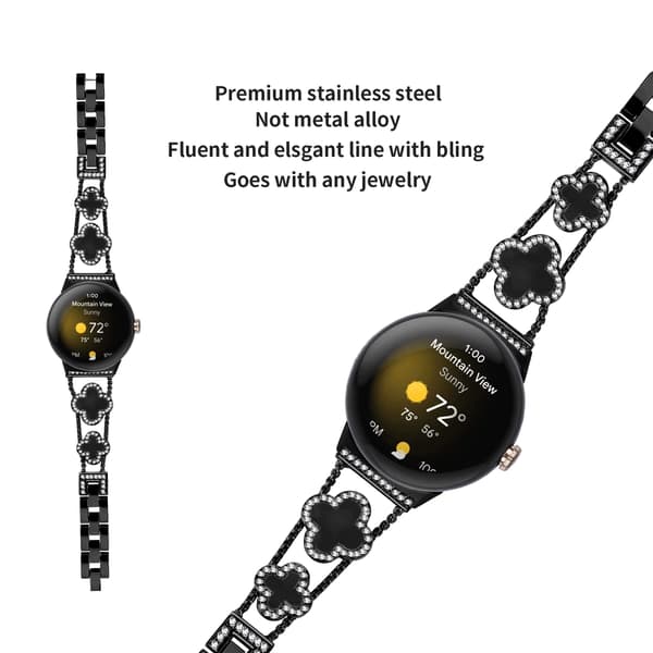 Cloverlink-ketju Google Pixel Watchille Black