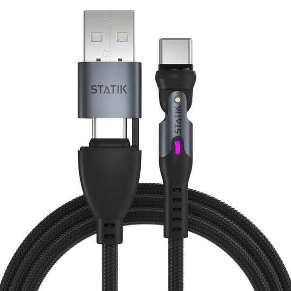 Kabel 360 Pro Magnetisk Spiss USB-C/Lightning/MicroUSB Svart 1 m