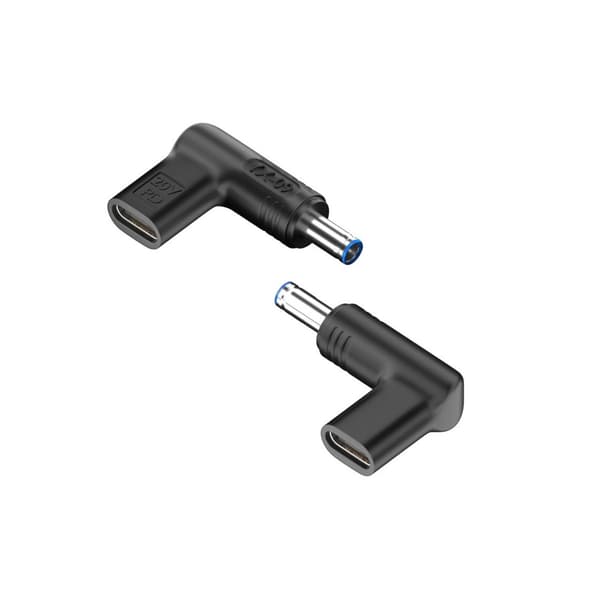 2-pak USB-C hun til 4,5x3,0 mm han 20V vinklet PD-triggeradapter, 100W, kompatibel med bærbare computere