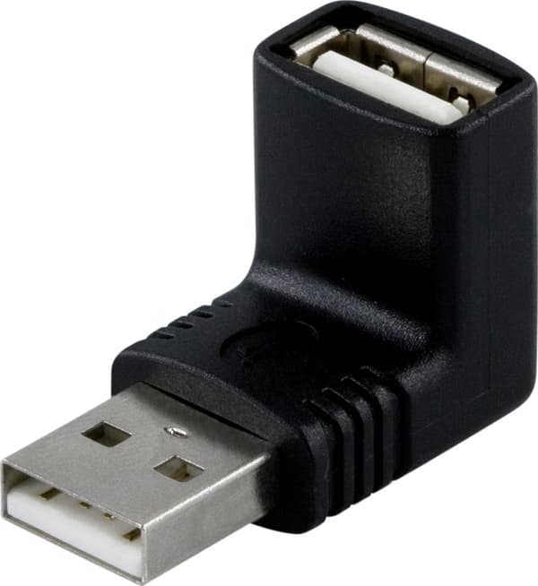 Adapter, USB A male - A female, angled