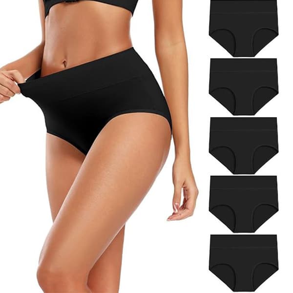 Trosor med hög midja (5-pack) Black M