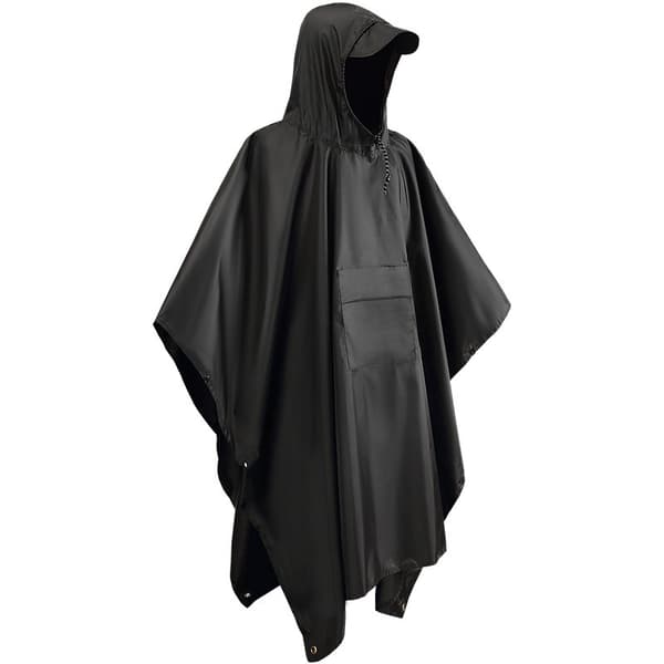 Monitoiminen sadeponcho / vedenpitävä pressu / matto Black