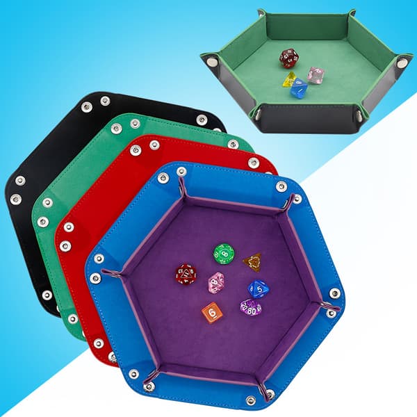 Hexagon Velvet Desktop Storage Box Black