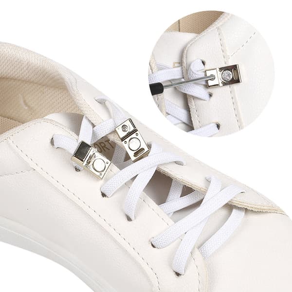 Elastiske og slipsfrie skolisser White