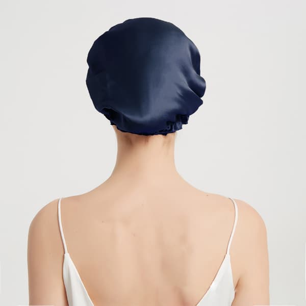 100% silke sovehætte NavyBlue M