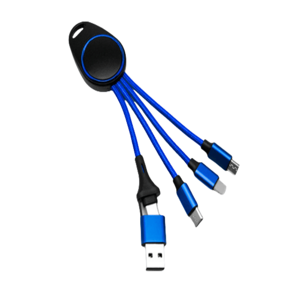 LED 5-in-1-avainnippu datakaapelilla Blue