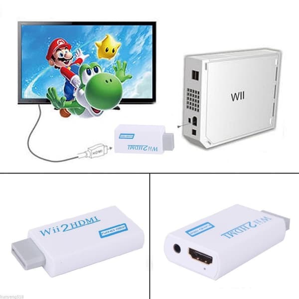 Nintendo Wii til HDMI-adapter - fuld HD 1080p White