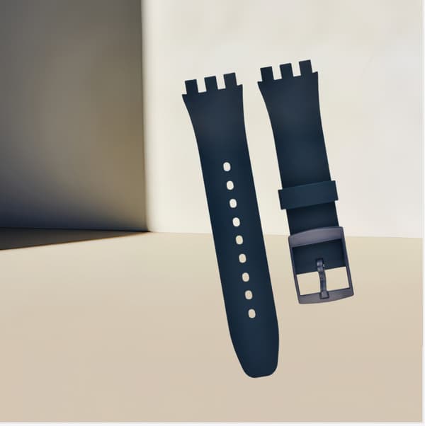 Premium Silikon Swatch Klokkerem Erstatning NavyBlue 17 mm