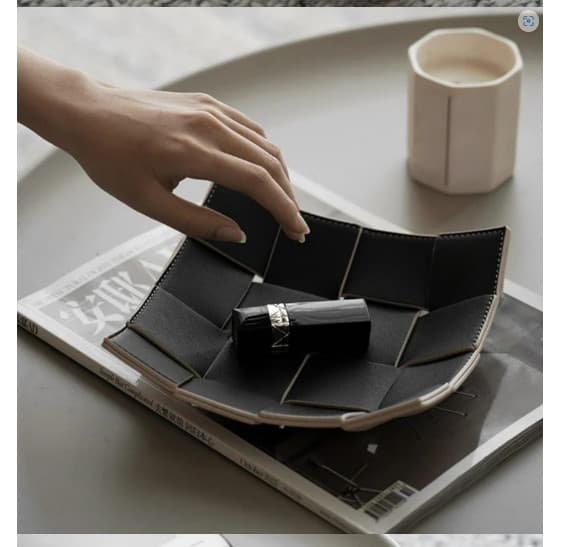 To-farvet PU-opbevaringsbakke Black