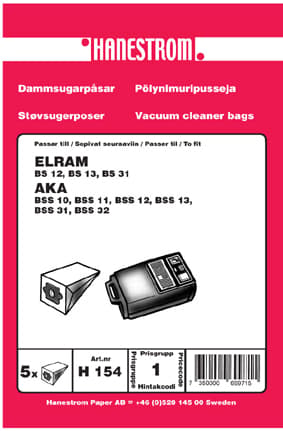 Dammsugarpåsar ELRAM BS 12, BS 13, BS 31