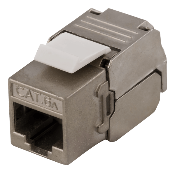 FTP Cat6a keystone connector, shielded, 22-26 AWG, Tool-free