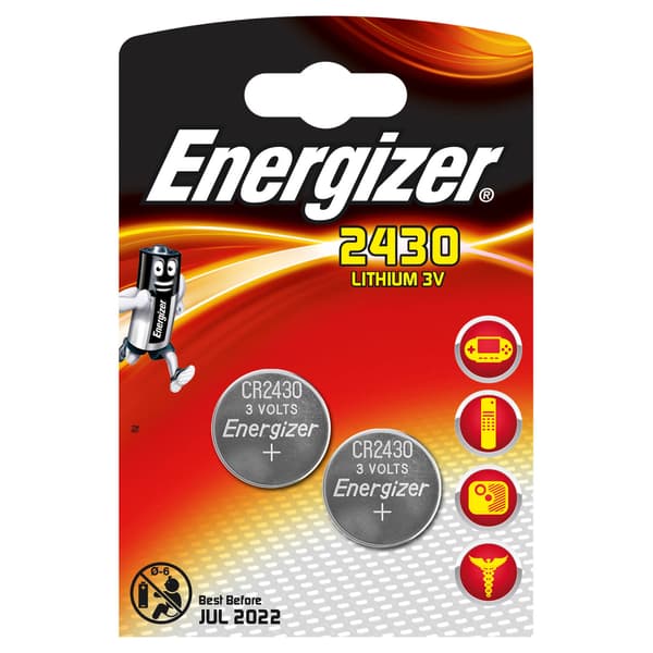 ENERGIZER Batteri CR2430 Litium 2-pakning