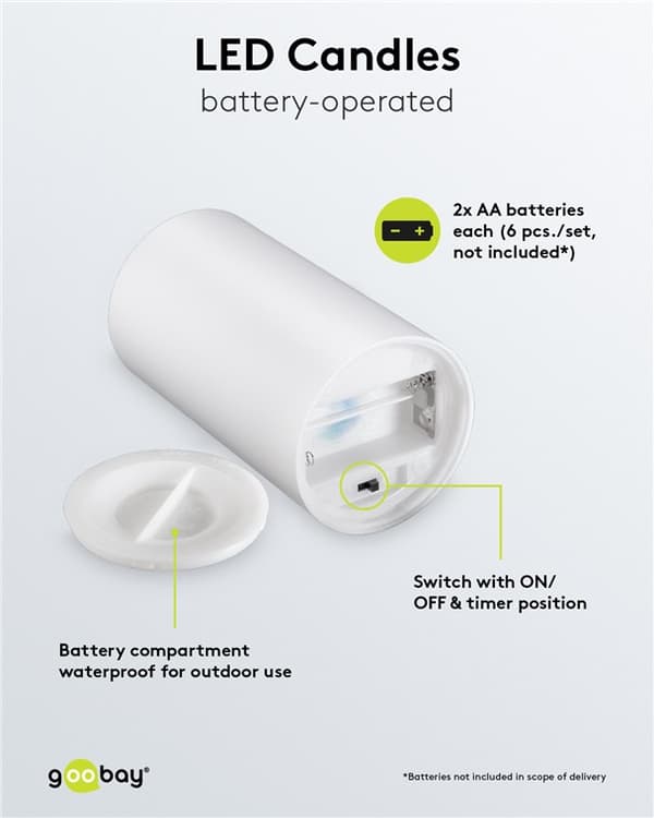Sæt med 3 LED stearinlys "Outdoor"