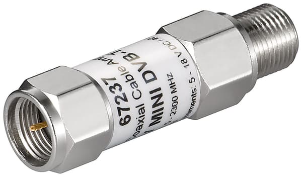 Mini koaxialkabelförstärkare 18 dB (DVB-T/SAT)