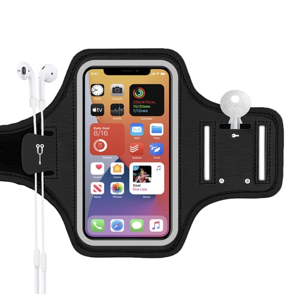 Mobilholder / Mobilarmbånd for løping Black 6.5"