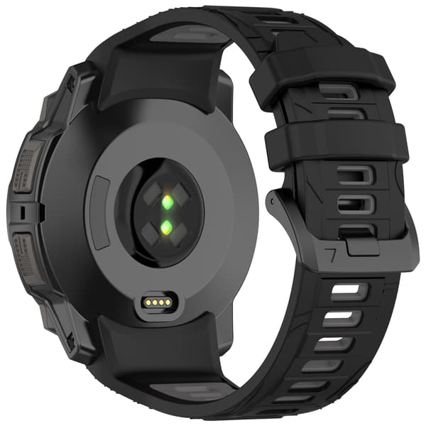 Garmin Instinct 3 Kaksivärinen silikoni kellon ranneke Grey Model 1