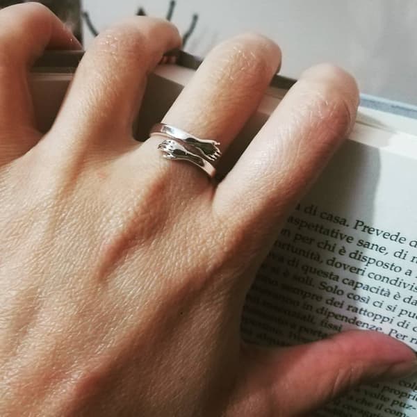Justerbar klemring med kjærlighetsmelding Silver