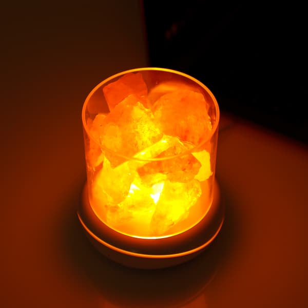 Saltsteinslampe USB Aromaterapi Hvit / Oransje