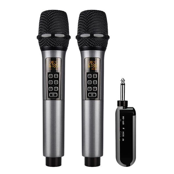 Trådlös mikrofon i 2-pack / Bluetooth Reverb med Android-portkabel Black