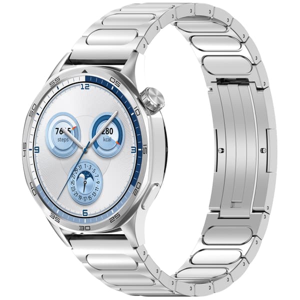 Titanium urrem til 22 mm Smartwatch Silver Folding Clasp