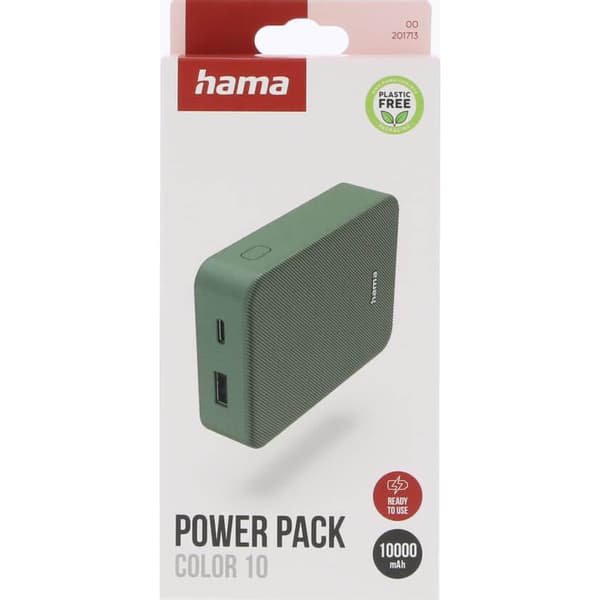 Powerbank Colour 10 10000mAh USB-C+USB-A Green