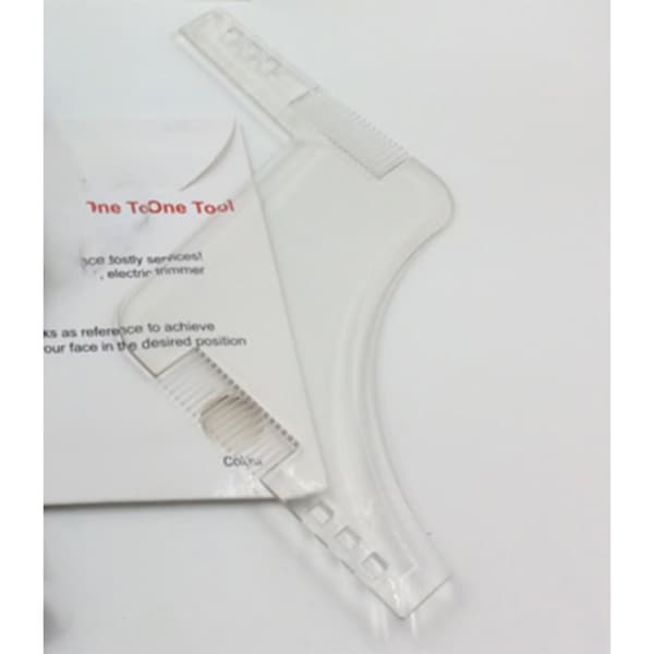 Skäggmall för perfekt skäggformning - 17cm Transparent
