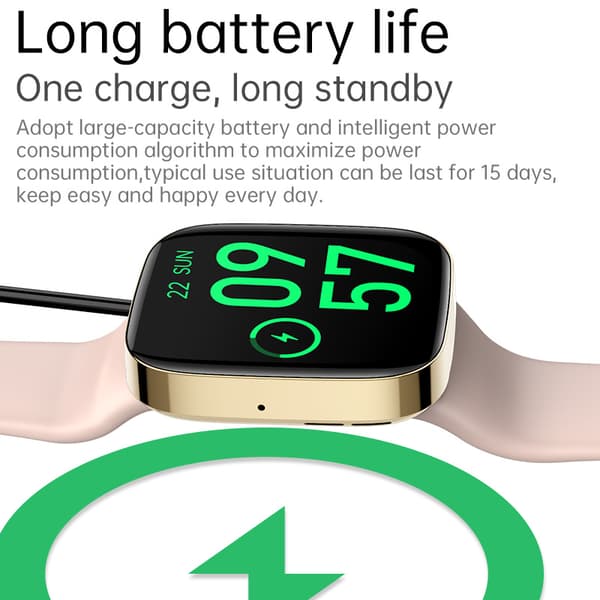 Smart ur med blodtryk, puls Pink