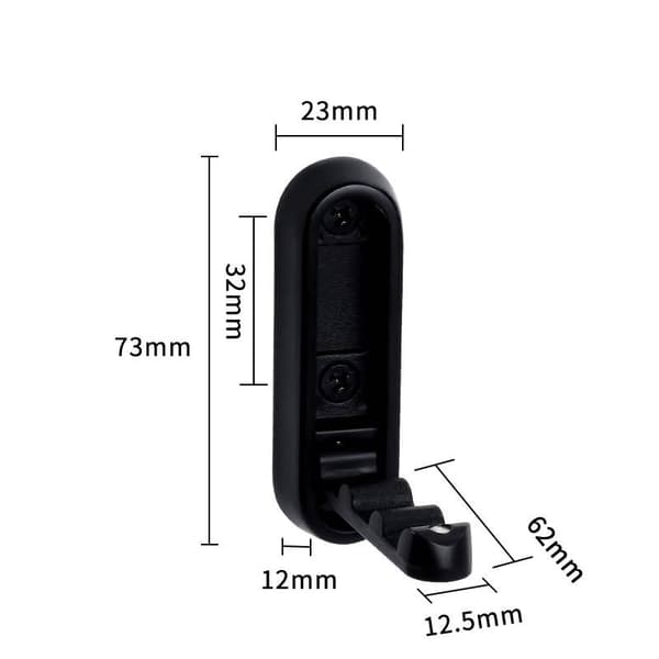 Foldable Hook 2-Pack - Matte Black, Space-Saving Design