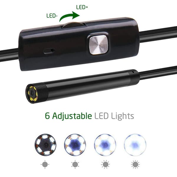 Endoskooppitarkastuskamera USB/USB-C:llä Black