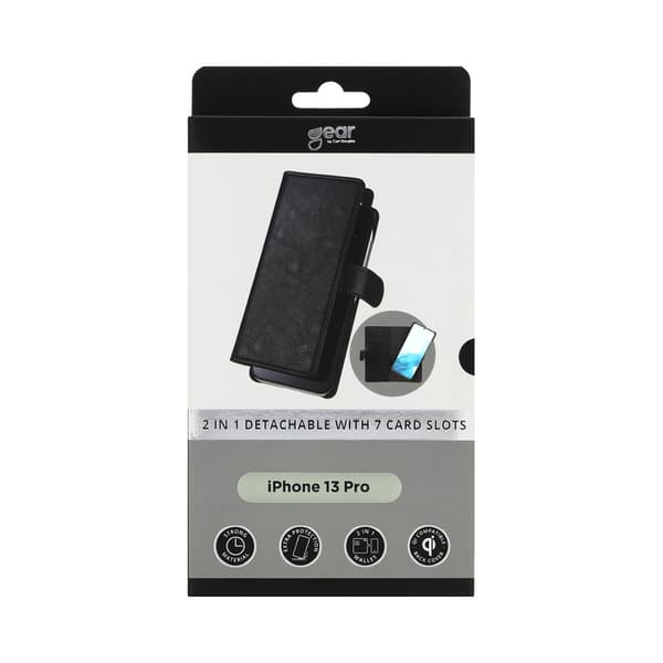 Lompakko 2in1 7 Korttipaikkaa Musta - iPhone 13 Pro