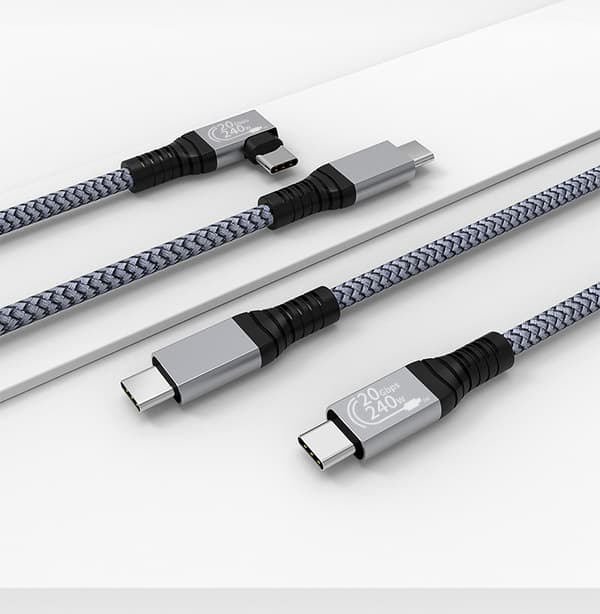 USB C-kabel 240 W, USB 3.2-kabel (20 Gbps) MultiColor 1 m