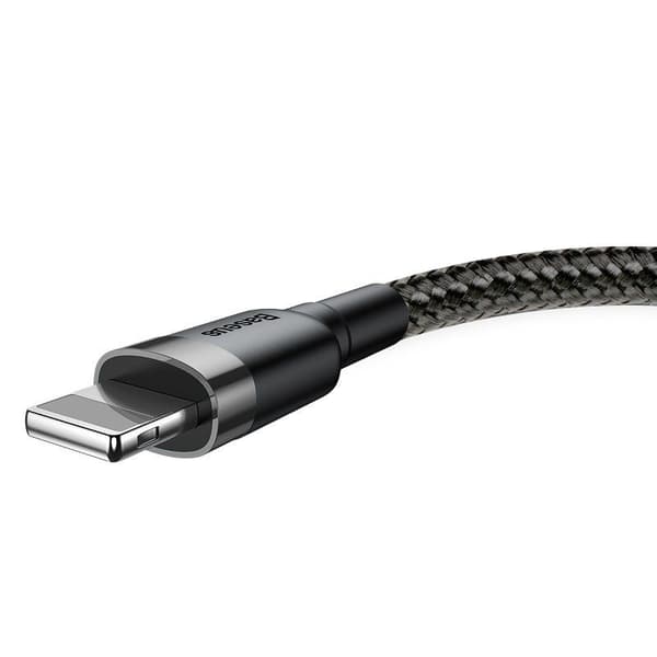Baseus Cafule USB Lightning -kaapeli 1,5A 2m (harmaa+musta)
