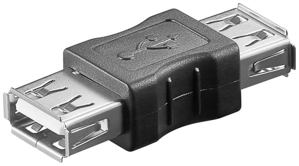 USB-A-adapter, samleled, sort